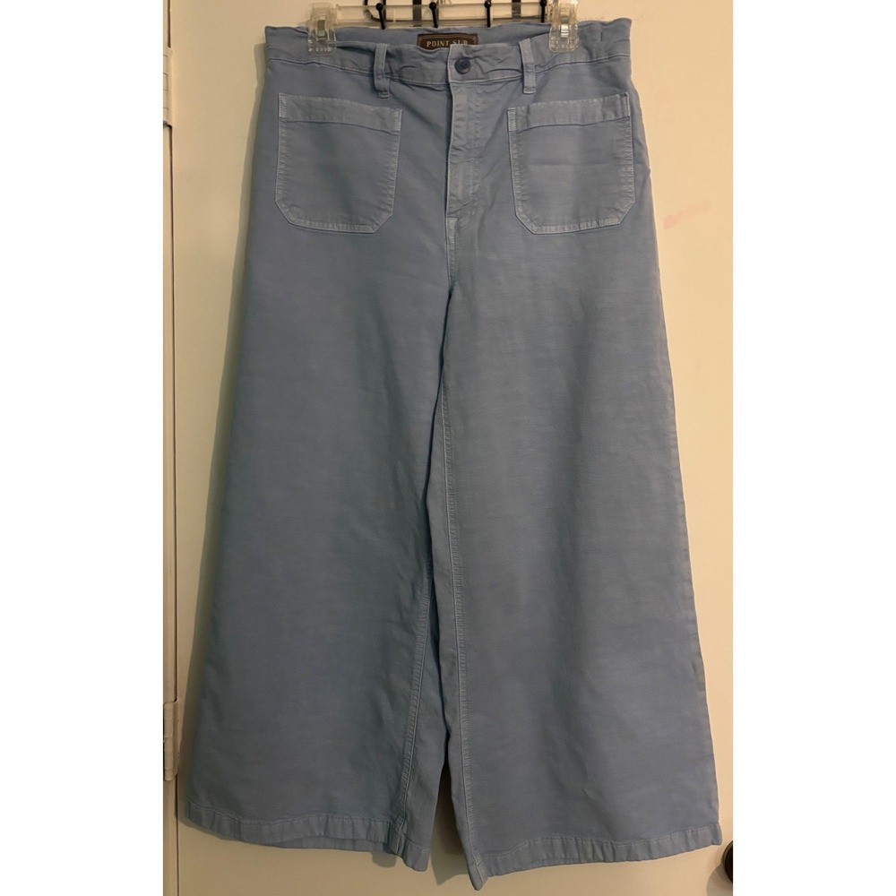 Point Sur Womens Sz 31T Wide Leg Baby Blue 4 Pocket High Rise Crop Pant